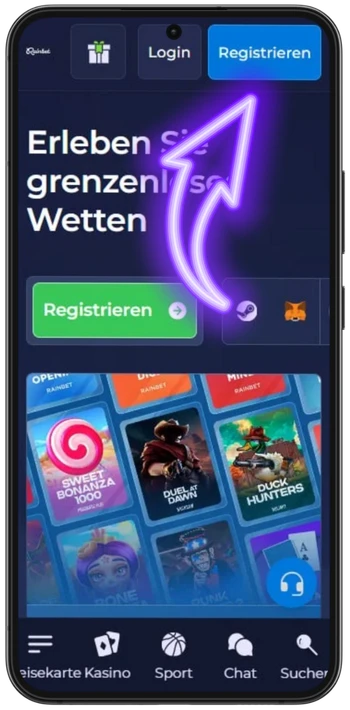 Rainbet registrieren