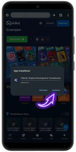 Rainbet App Installation