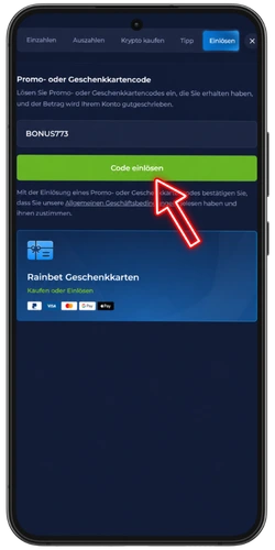Rainbet Bonuscode aktivieren