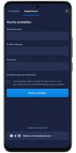 Rainbet Registrierungsformular