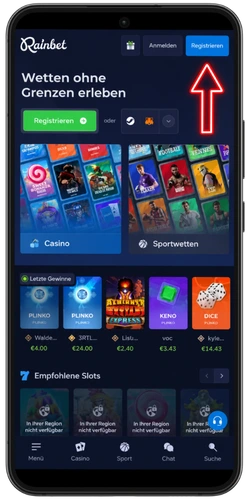 Rainbet Registrierung starten